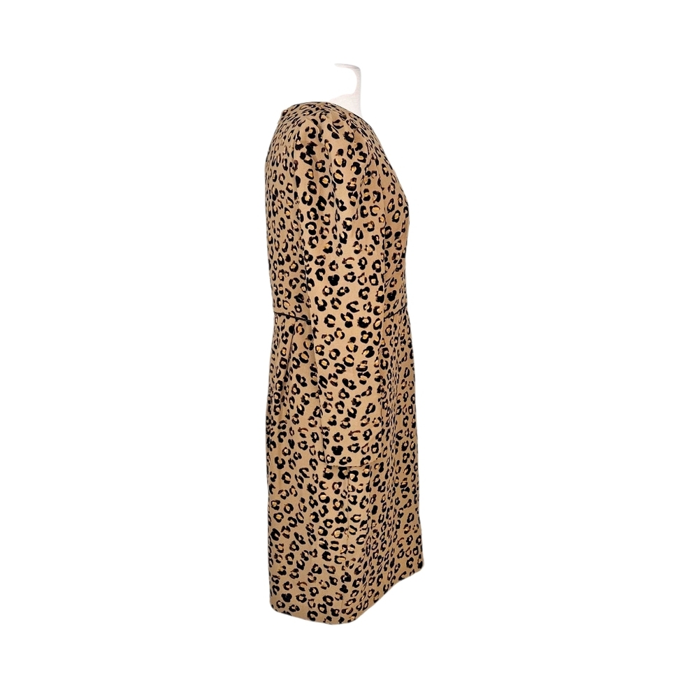 NWT Donna Karan Leopard Print Long-Sleeved Sheath Dress - Picture 7 of 12
